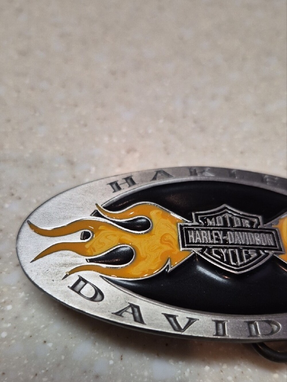 Harley-Davidson 1998 Vintage Belt Buckle 3D Fire Flame Eagle Rare Collectible - Picture 4 of 5